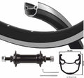 Kgs Voorwiel 28 inch (622) velg ryde stratos zilver zwart vaste as