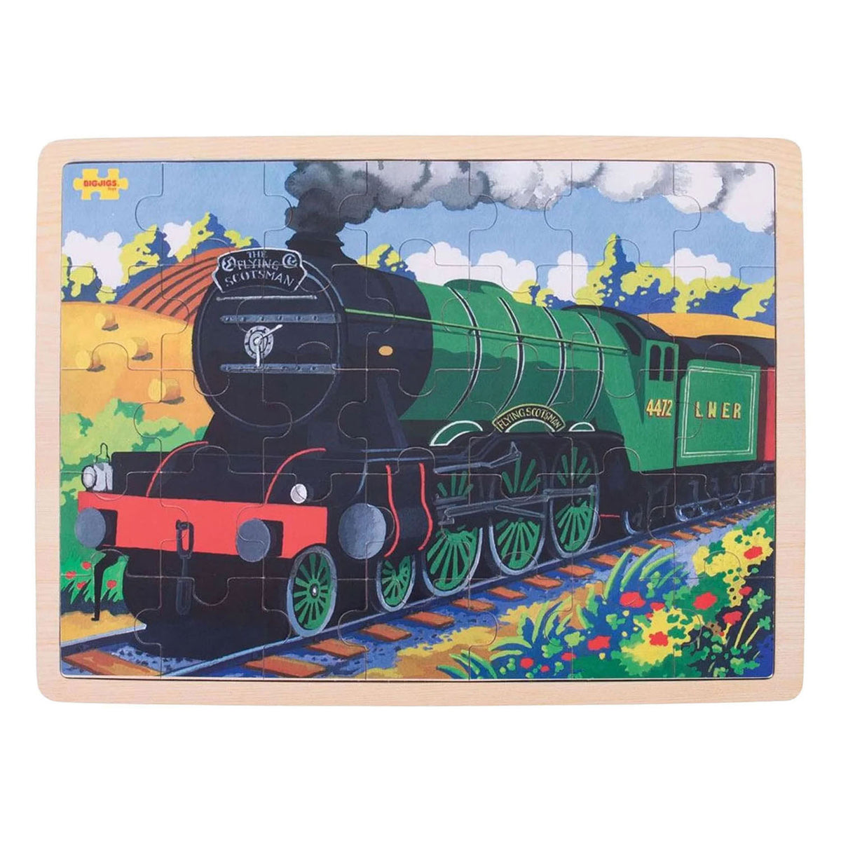 Bigjigs - Bigjigs houten legpuzzel flying scotsman - 35st.