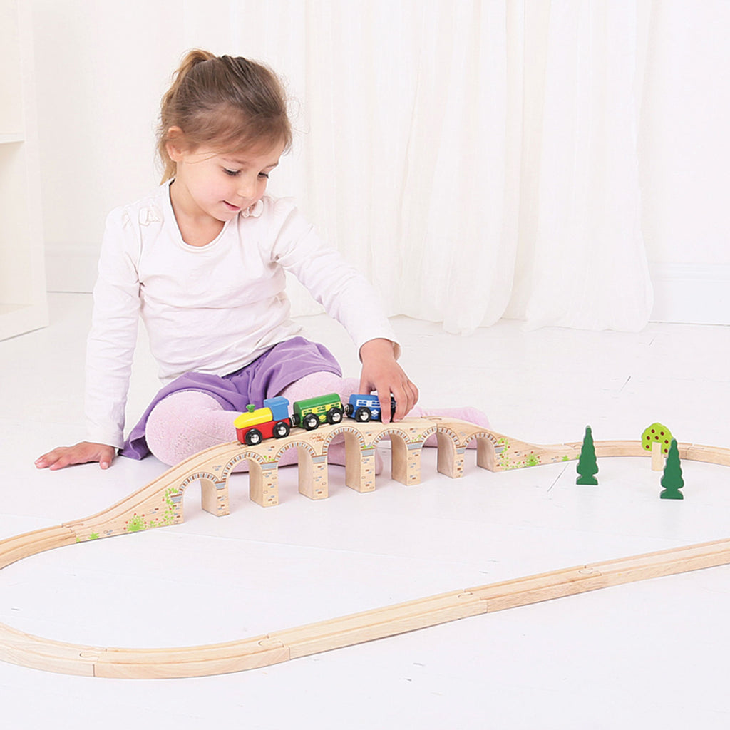 BIGJIGS - BIGJIGS Houten rails - spoorwegviaduct 3dlg.