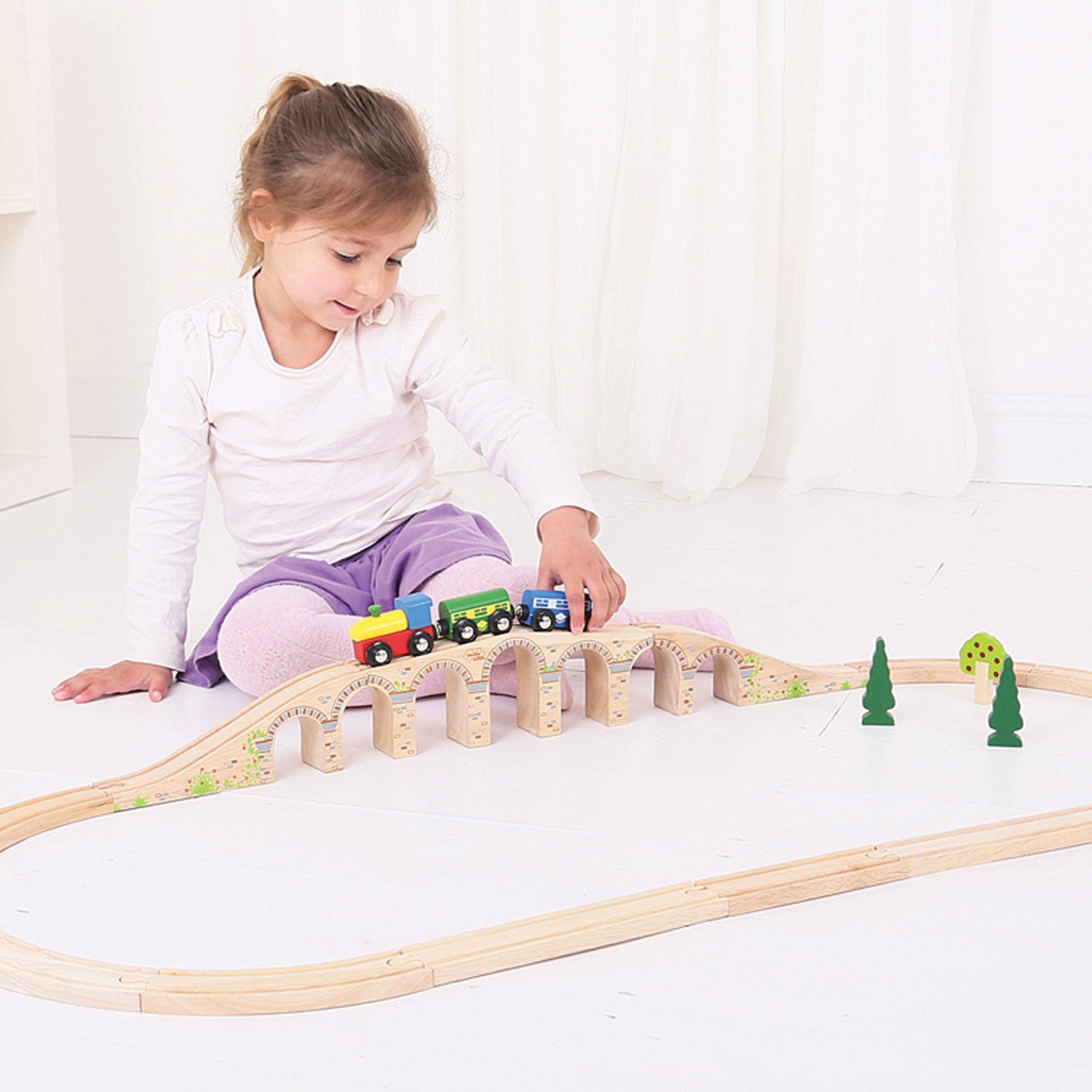 BIGJIGS - BIGJIGS Houten rails - spoorwegviaduct 3dlg.
