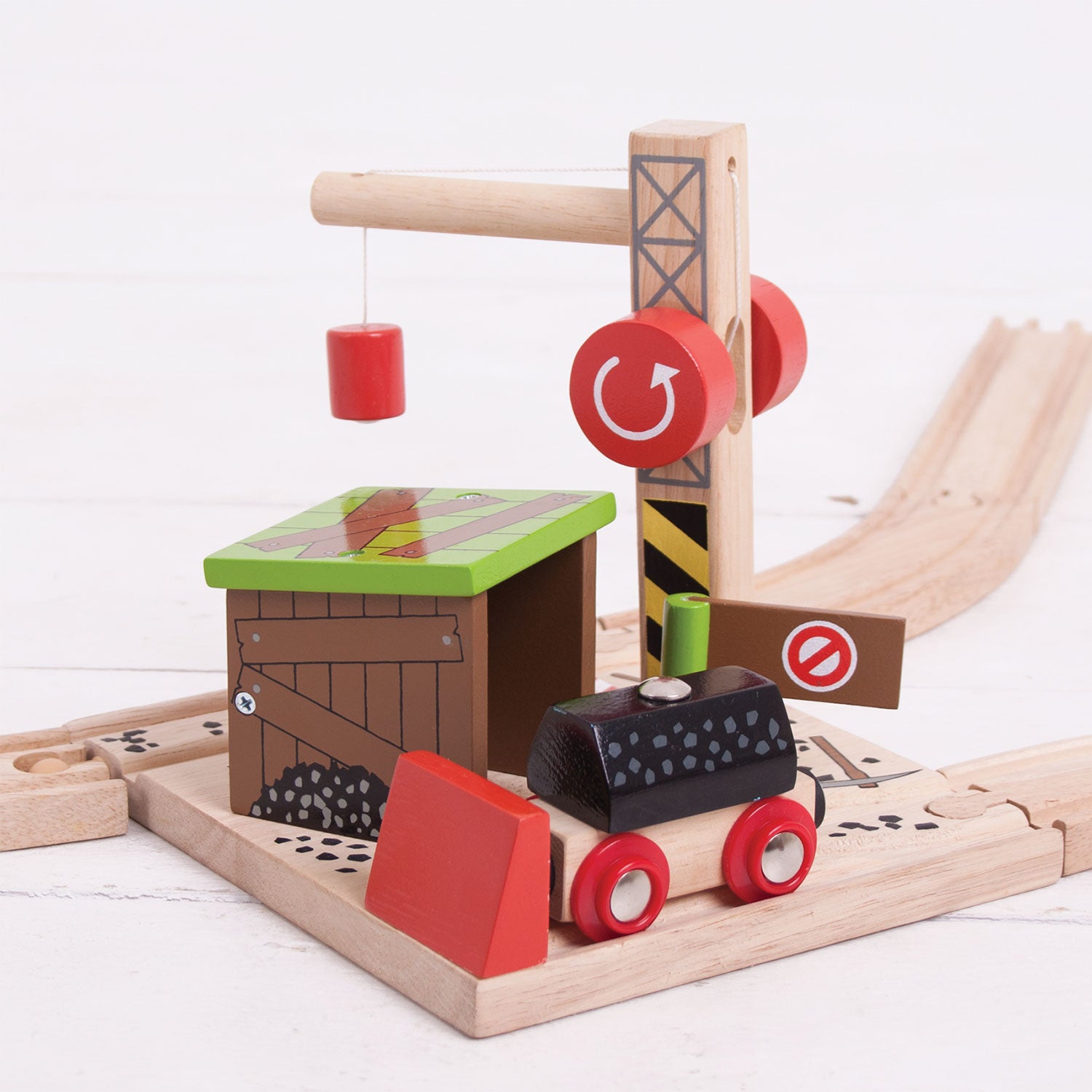 Bigjigs houten rails - steenkool mijn