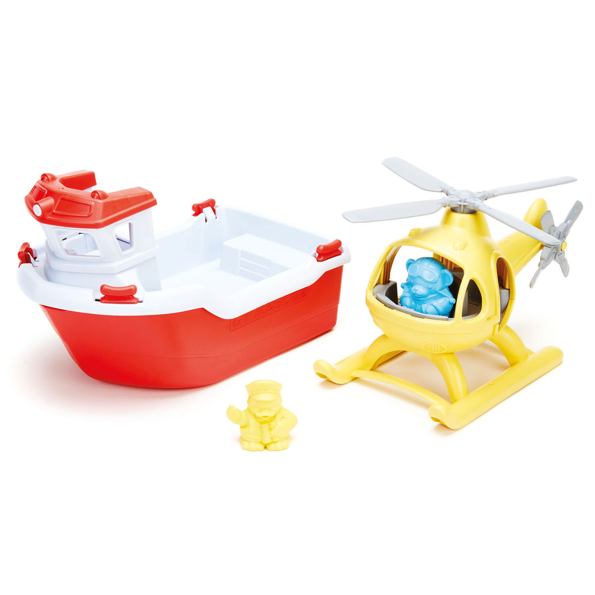 Green toys reddingsboot met helikopter