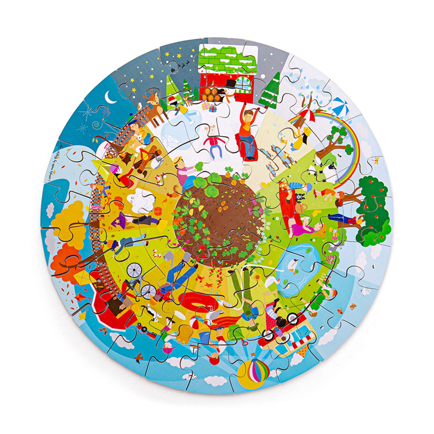 Bigjigs - Bigjigs houten seizoenen vloerpuzzel rond 50 stuks