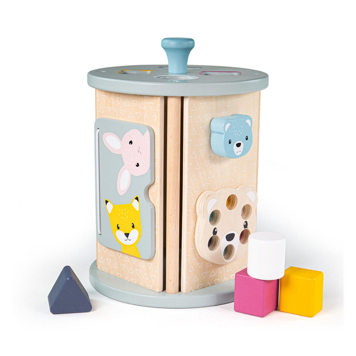 BIGJIGS - BIGJIGS Houten activity roller met vormenstoof - vanaf 18 maanden