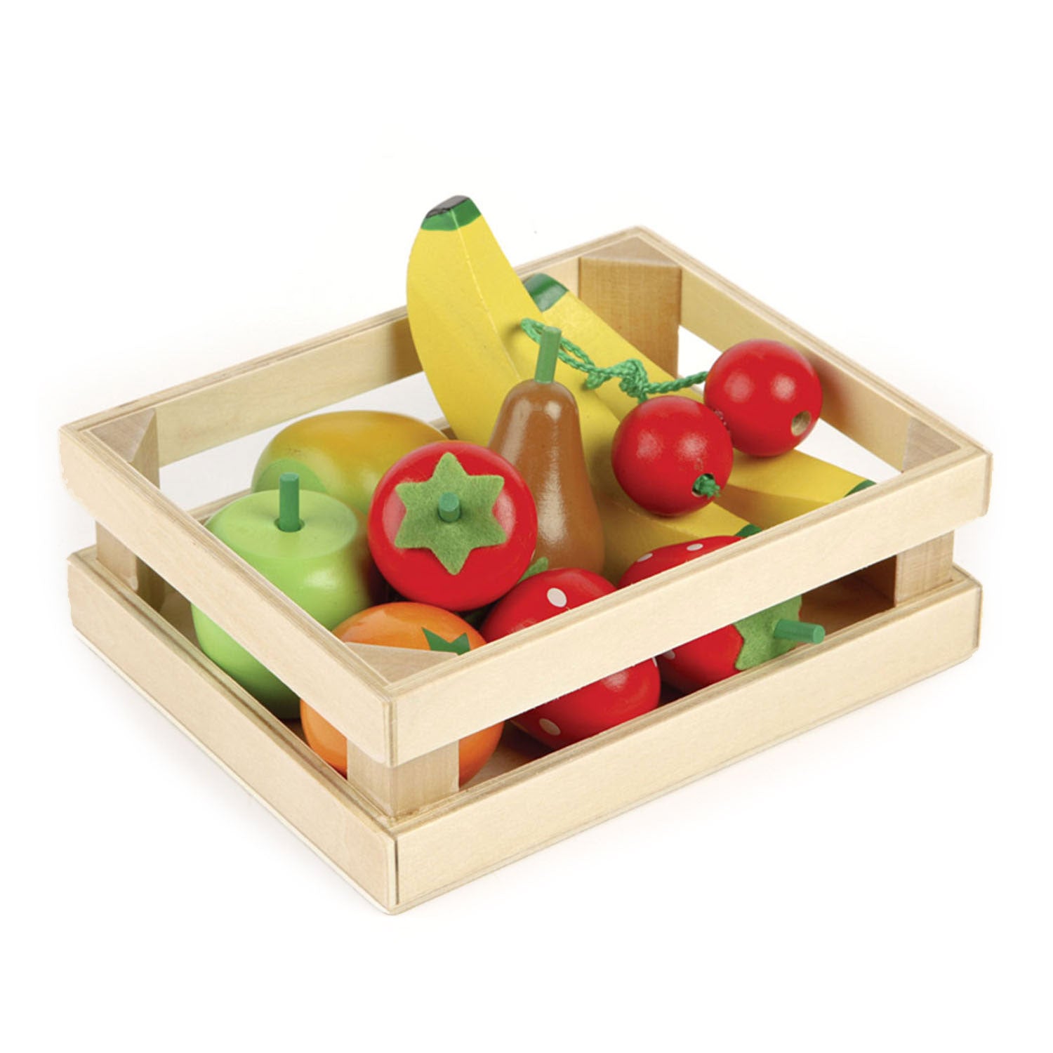 Tidlo houten fruit in een kratje