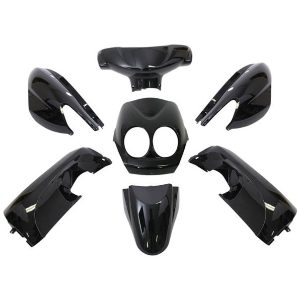 Edge - Plaatset 9-delig voor yamaha neo's - bouwjaar 2008 - 2011 - 2 en 4 takt model - metallic zwart