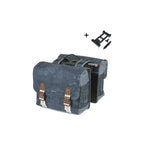 Basil - Dubbele fietstas bohème mik 35 liter - indigo blauw