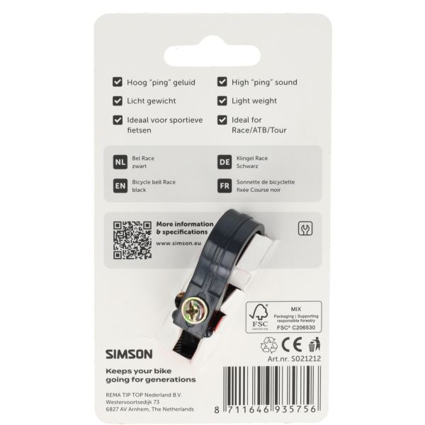 Simson - bel race zwart