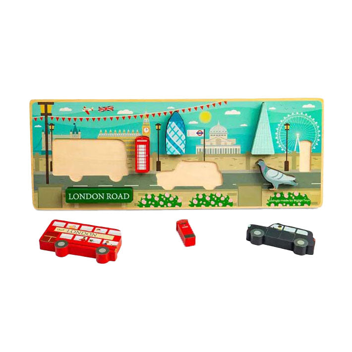 Bigjigs houten londen chunky puzzel, 8st.
