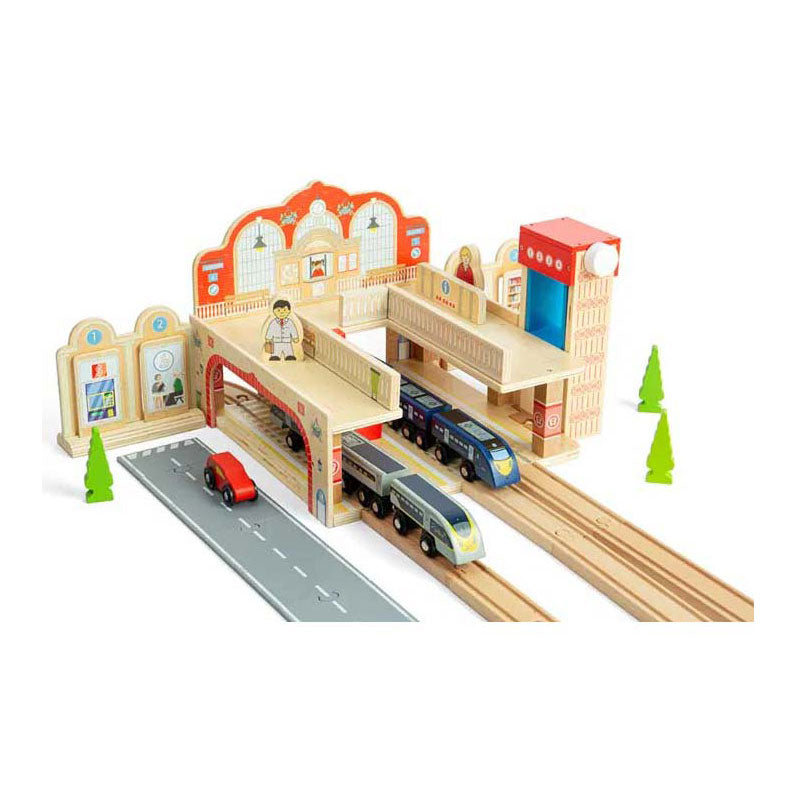 BIGJIGS - BIGJIGS Houten treinstation speelgoed -