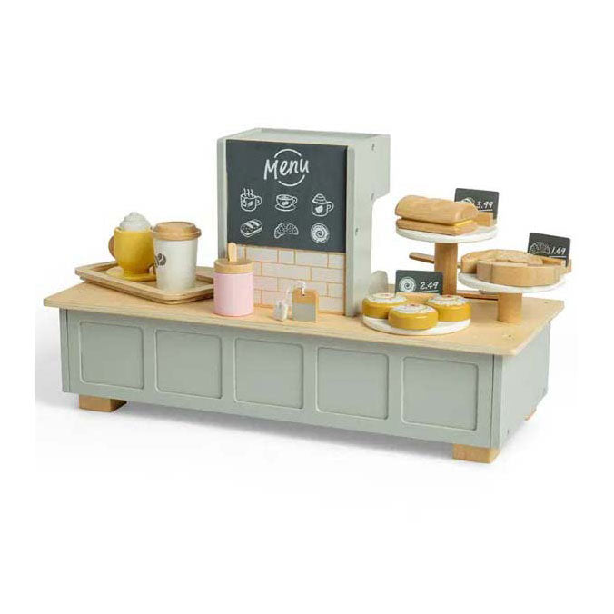 Bigjigs - Bigjigs houten koffiecorner speelset 32dlg.