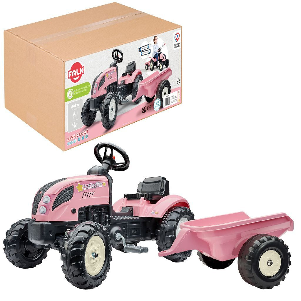 Falk - Falk tractor country farmer set pink 2+
