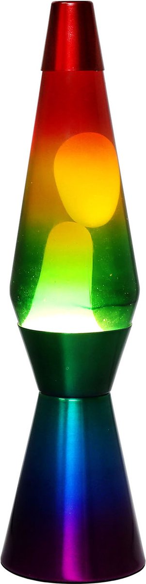 I-total lavalamp regenboog 40 x 9,2 cm 30w glas staal