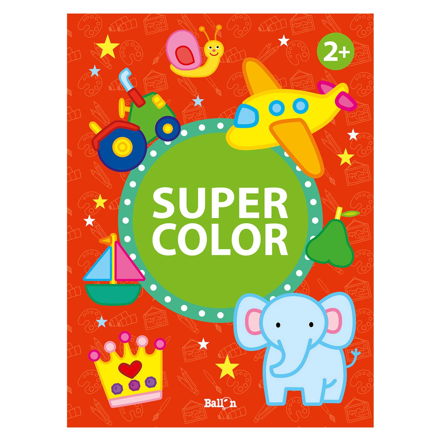 Ballon mega kleurboeken - super color 2+ (rood)