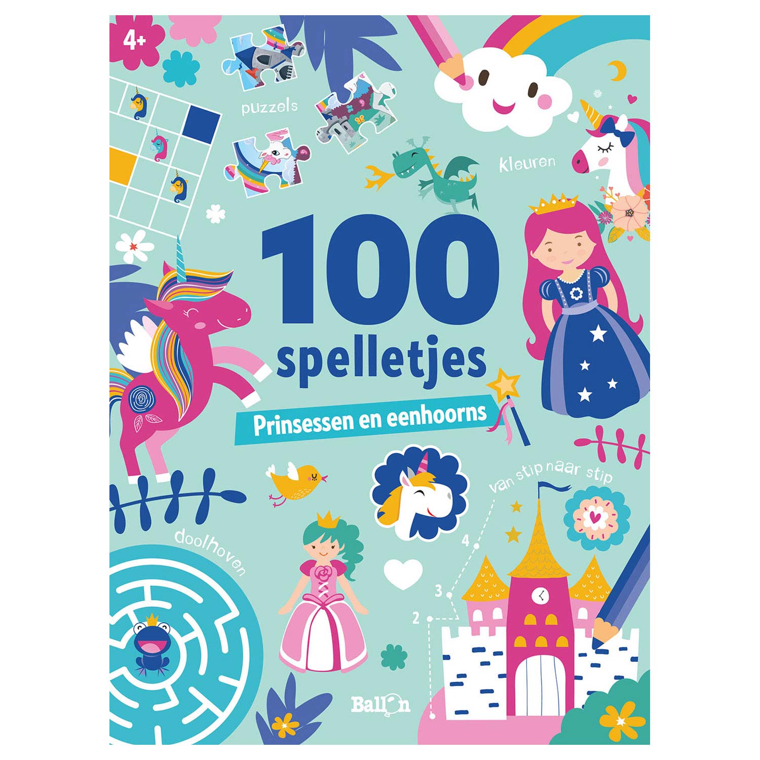 Standaard Uitgeverij - Standaard Uitgeverij 100 spelletjes - prinsessen en eenhoorns (4+)