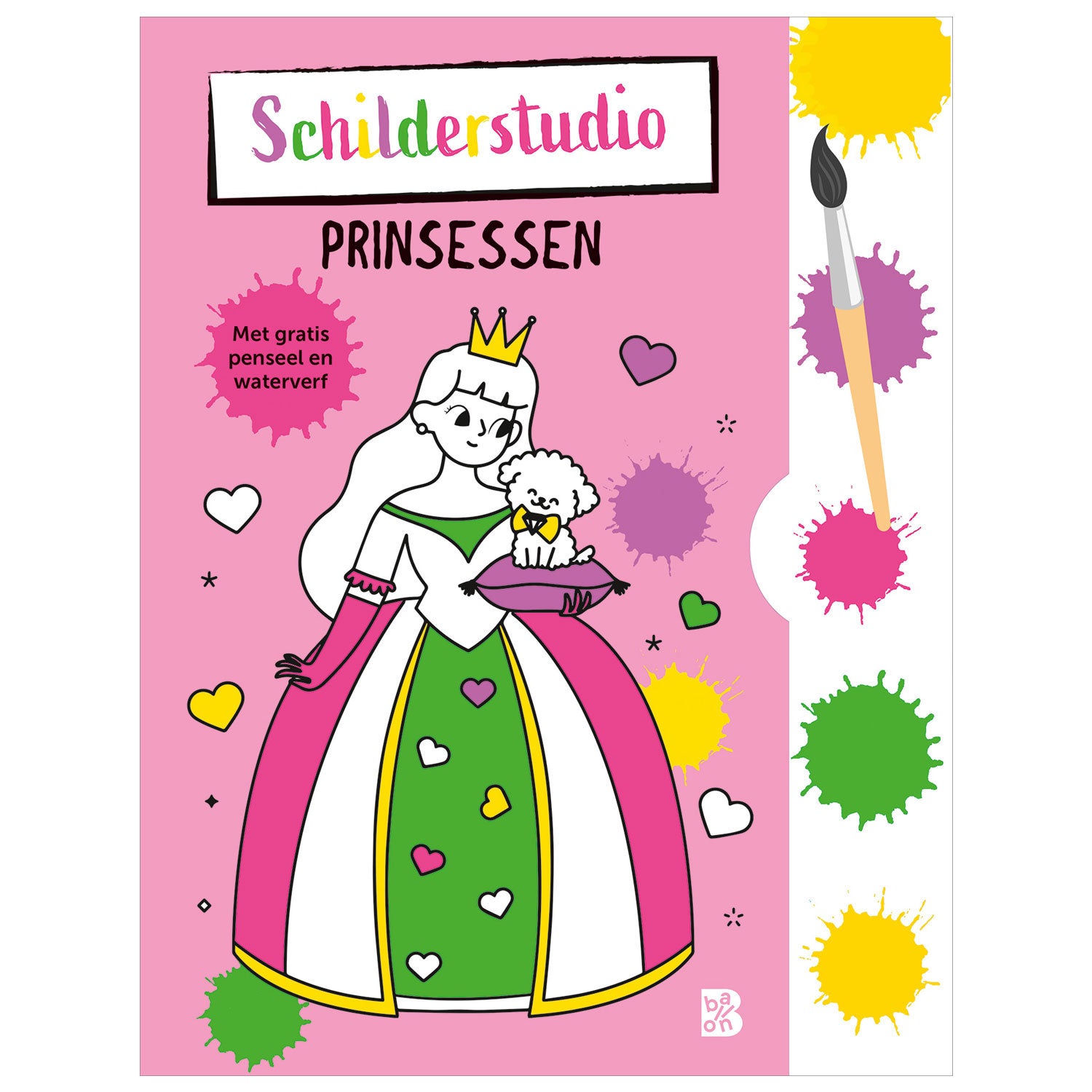 Standaard Uitgeverij - Standaard Uitgeverij Kleurboek met verfpalet en penseel prinsessen