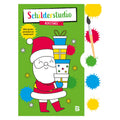 Standaard uitgeverij kleurboek met verfpalet en penseel kerstmis