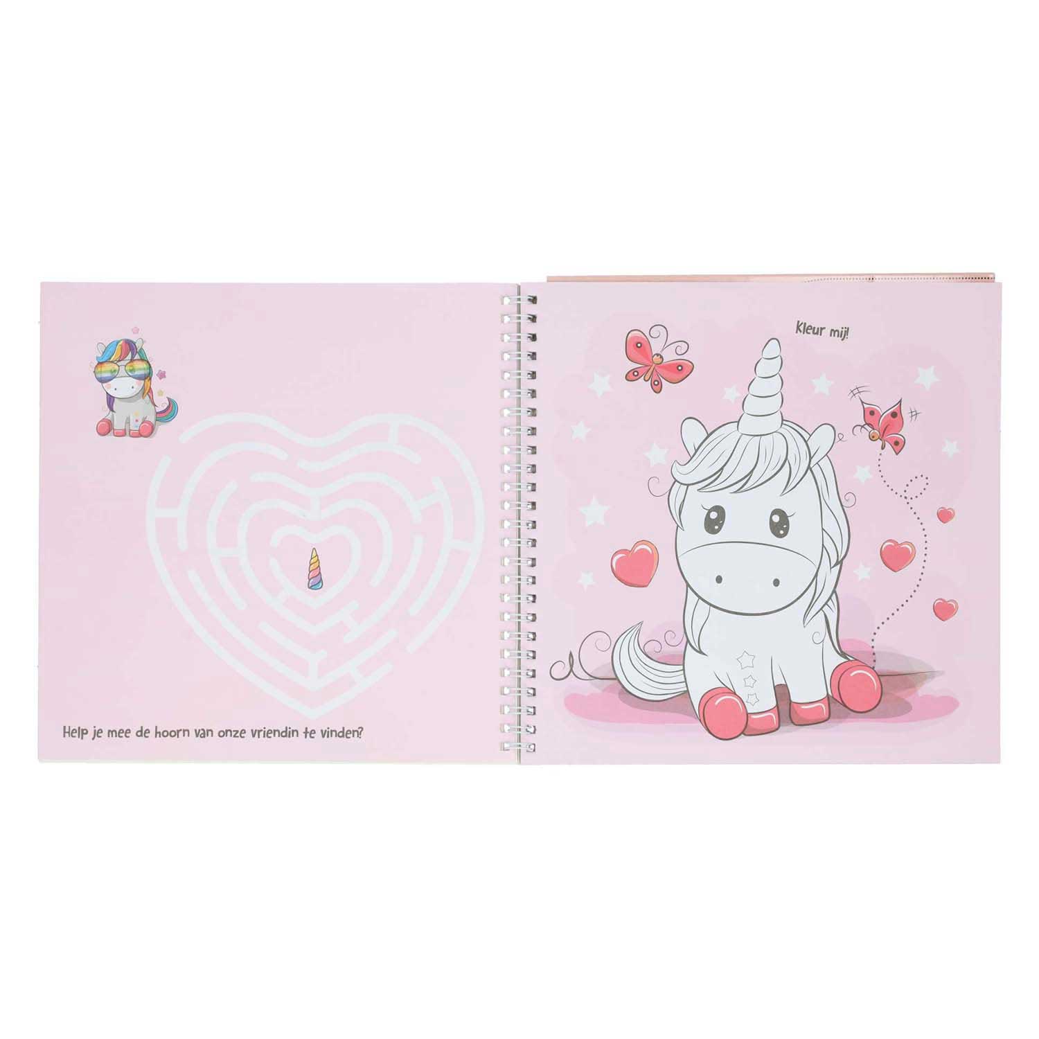 Mondikaarten sticker- en sjablonenboek ik hou van unicorns