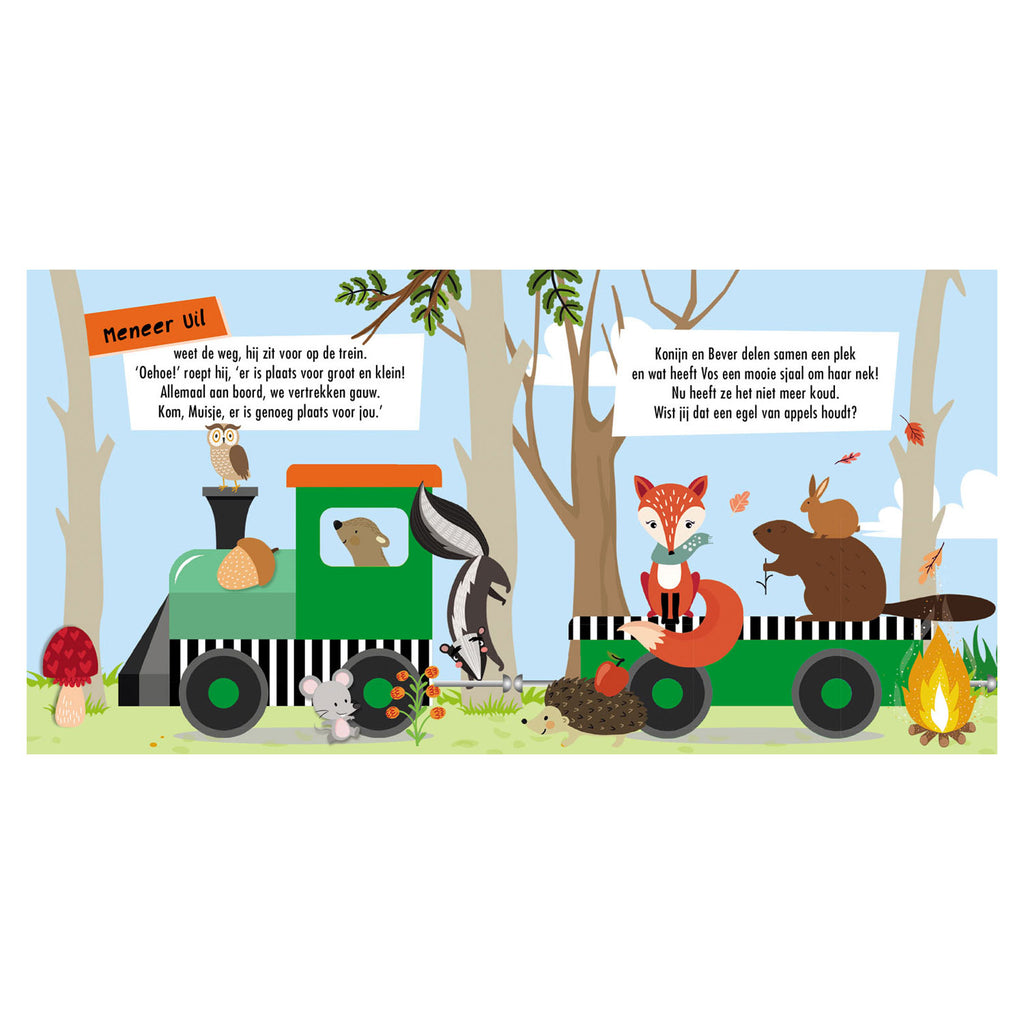 Lantaarn publishers boek en puzzeltrein bosdieren