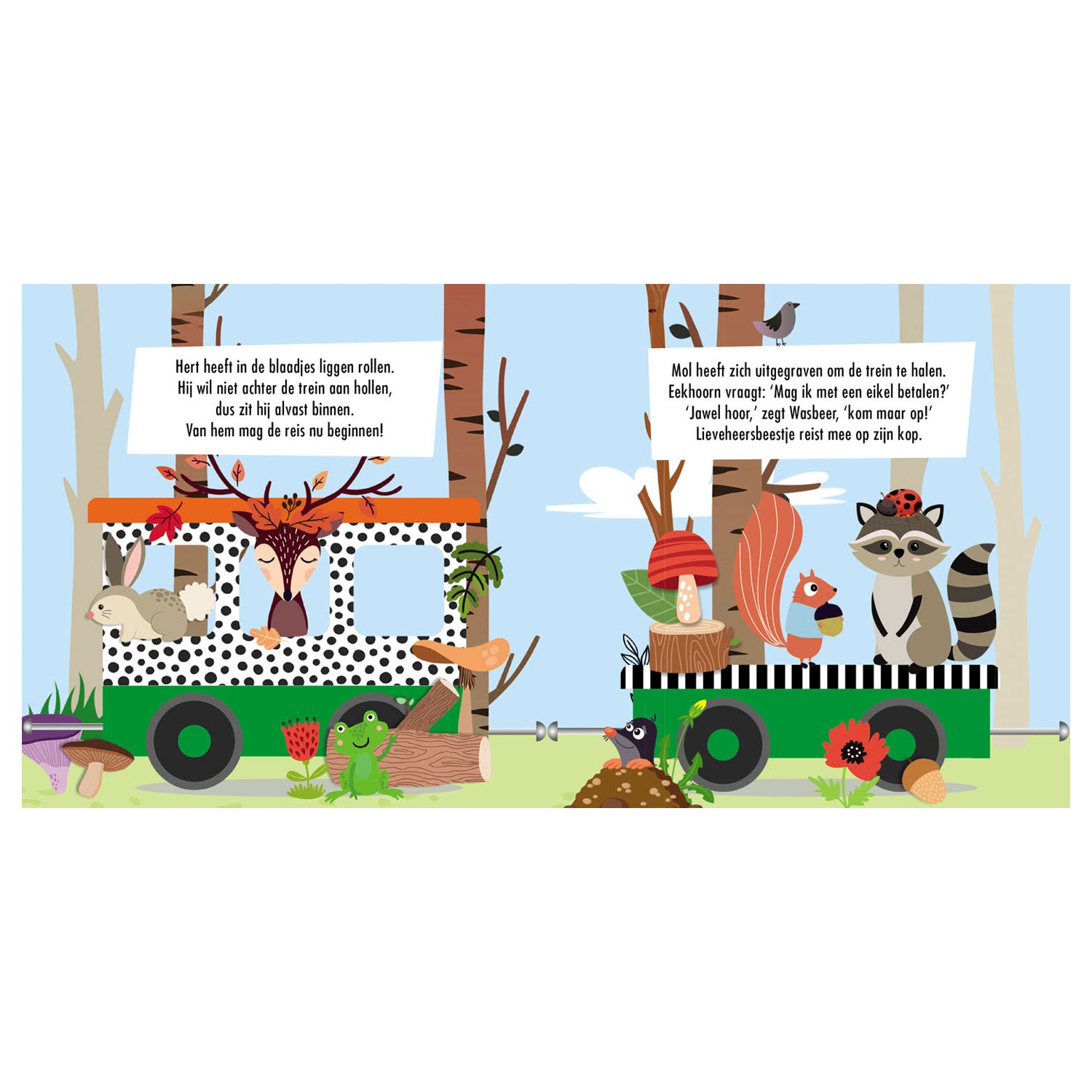 Lantaarn publishers boek en puzzeltrein bosdieren