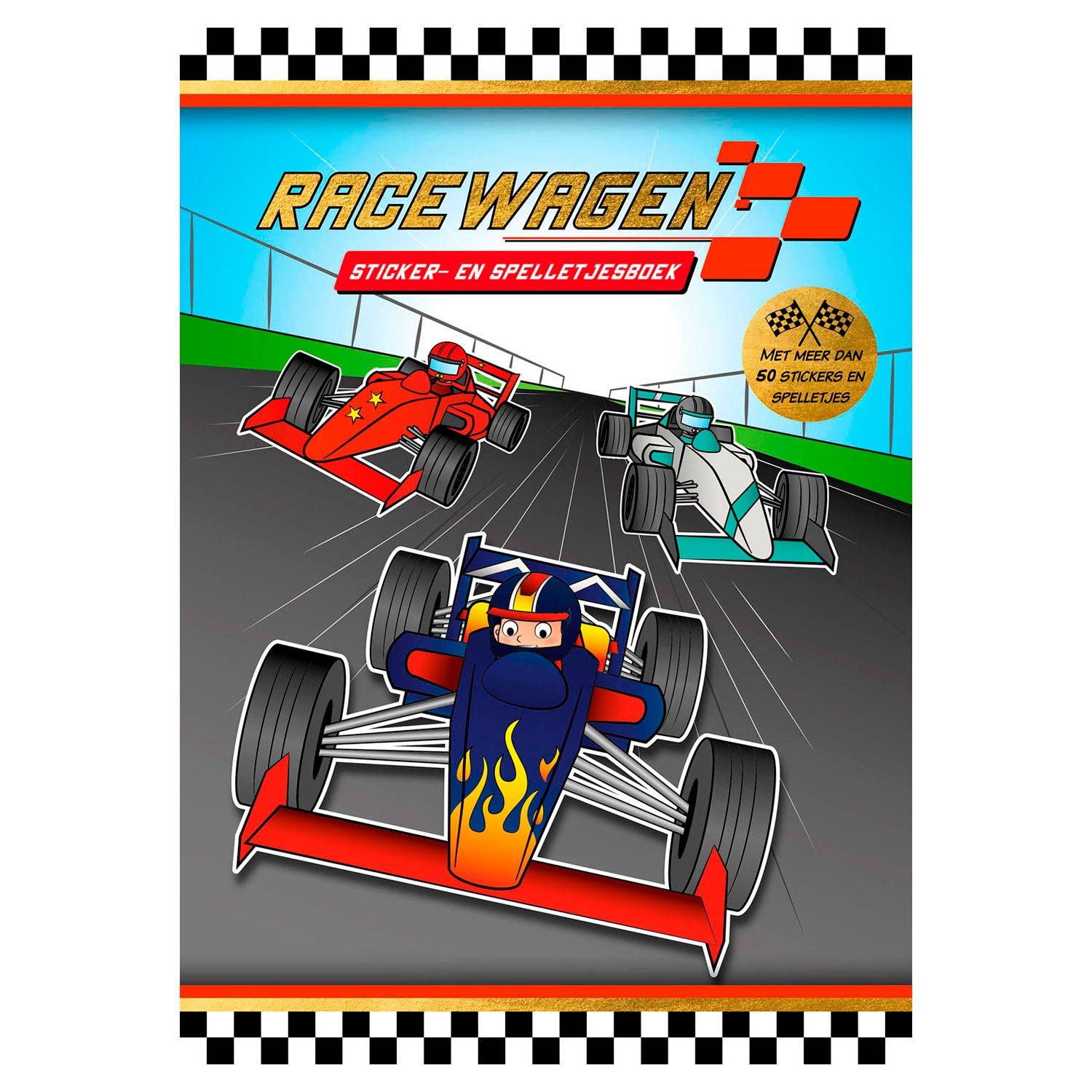 Rebo Publishers - Rebo Publishers Sticker- en spelletjesboek racewagen