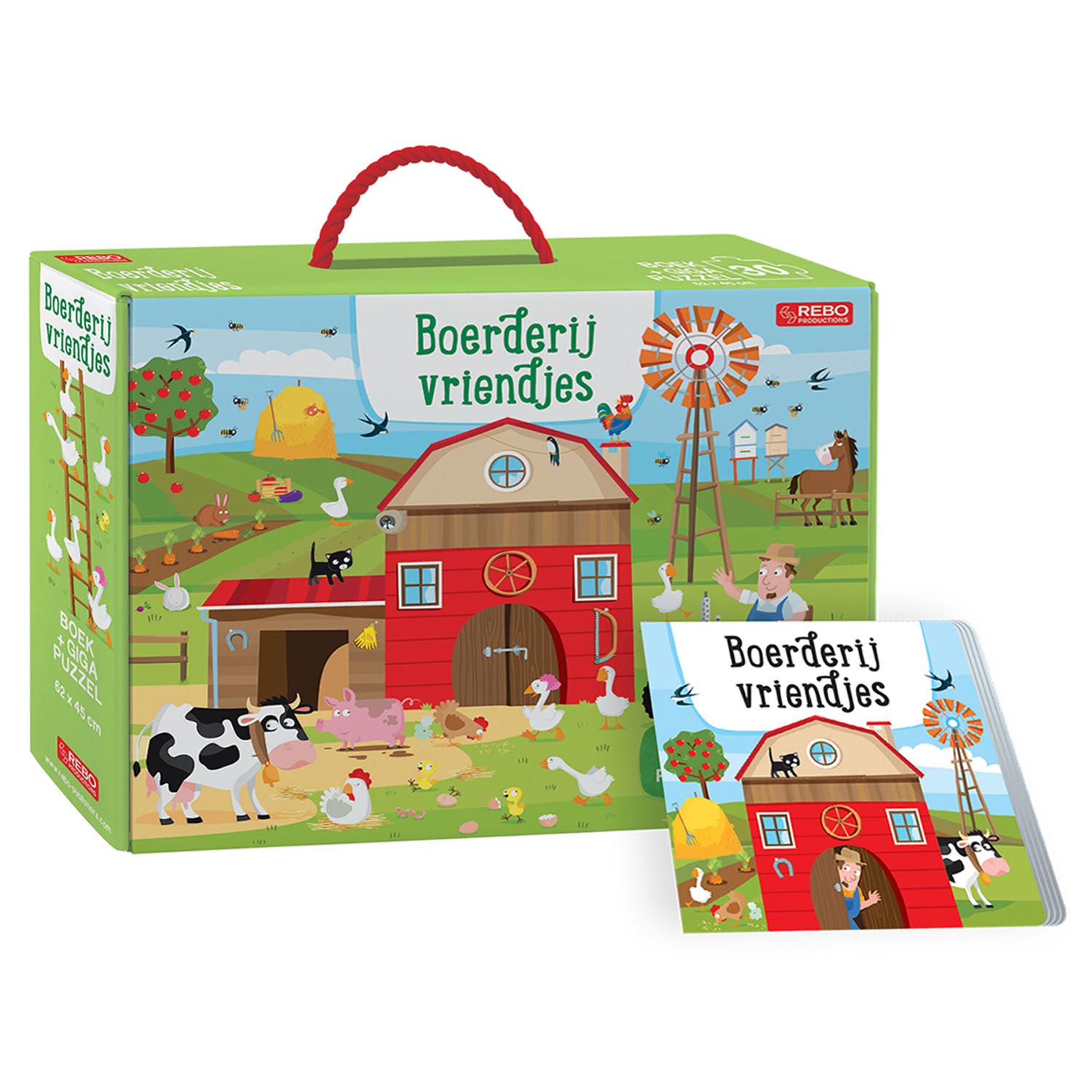 Rebo Publishers - Rebo Publishers Boek en puzzel - boerderijvriendjes - 30st.
