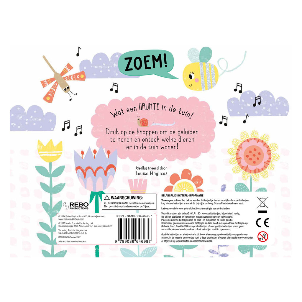 Geluidenboek: luister mee in de tuin. 4+