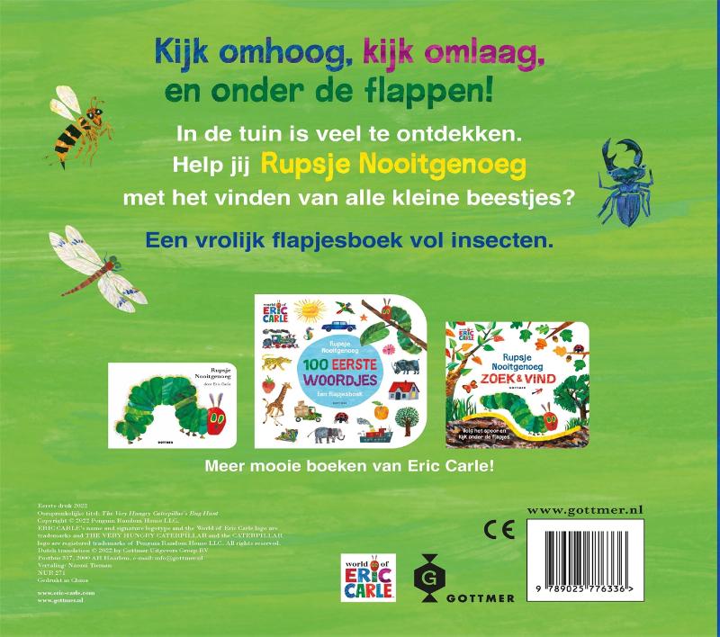 Rupsje nooitgenoeg, in de tuin. 1+