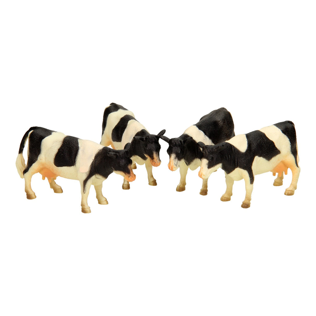 Kids globe koe 1:32 zwart wit liggend staand 12 st