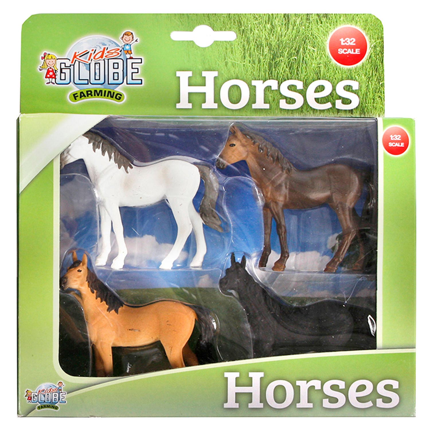 Kids GLOBE - Kids GLOBE paarden 4 stuks 1:32