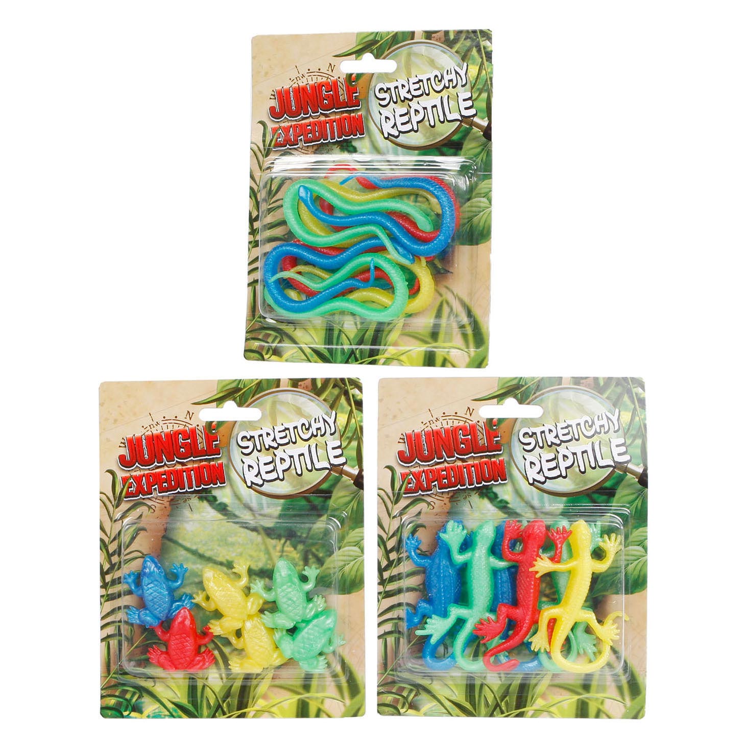 Jungle expedition stretch reptielen. 6st.