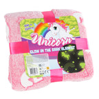 Glow in the dark deken unicorn, 100x150cm