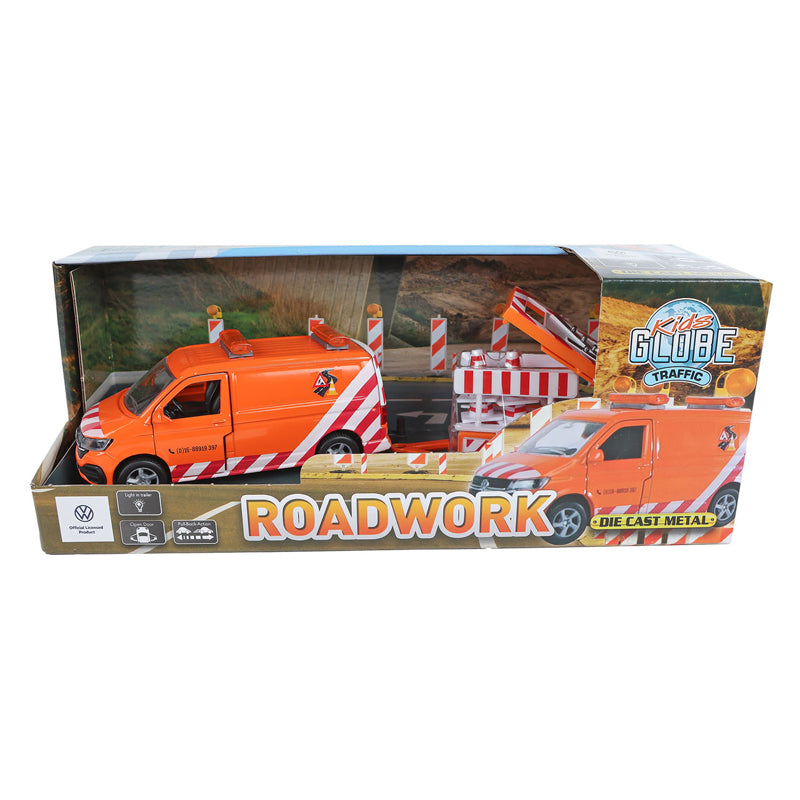 Kids Globe - vw transporter met pijlwagen en licht die-cast