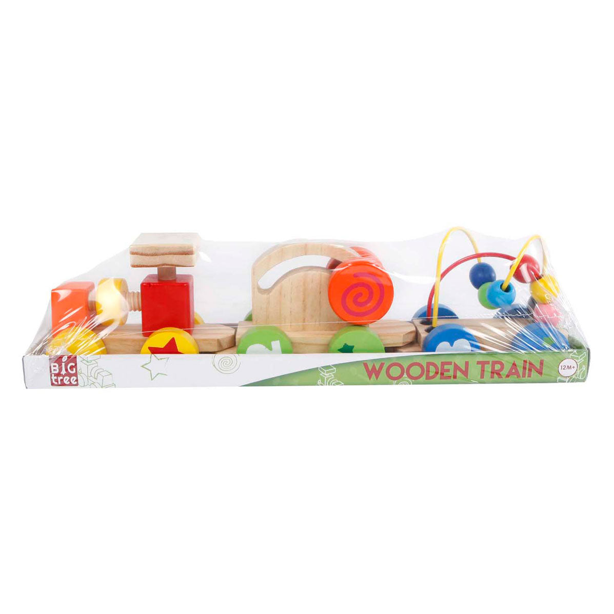 - Houten Trein met Activiteiten Wagons 3dlg.