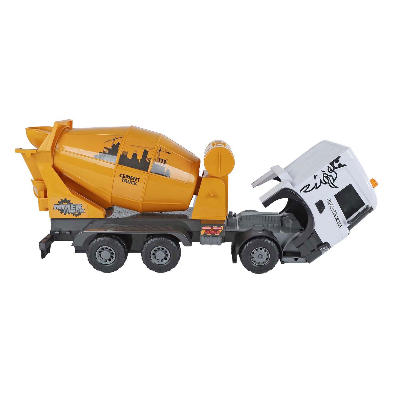 2-Play - 2- scania vrachtwagen betonmixer frictie met licht en geluid