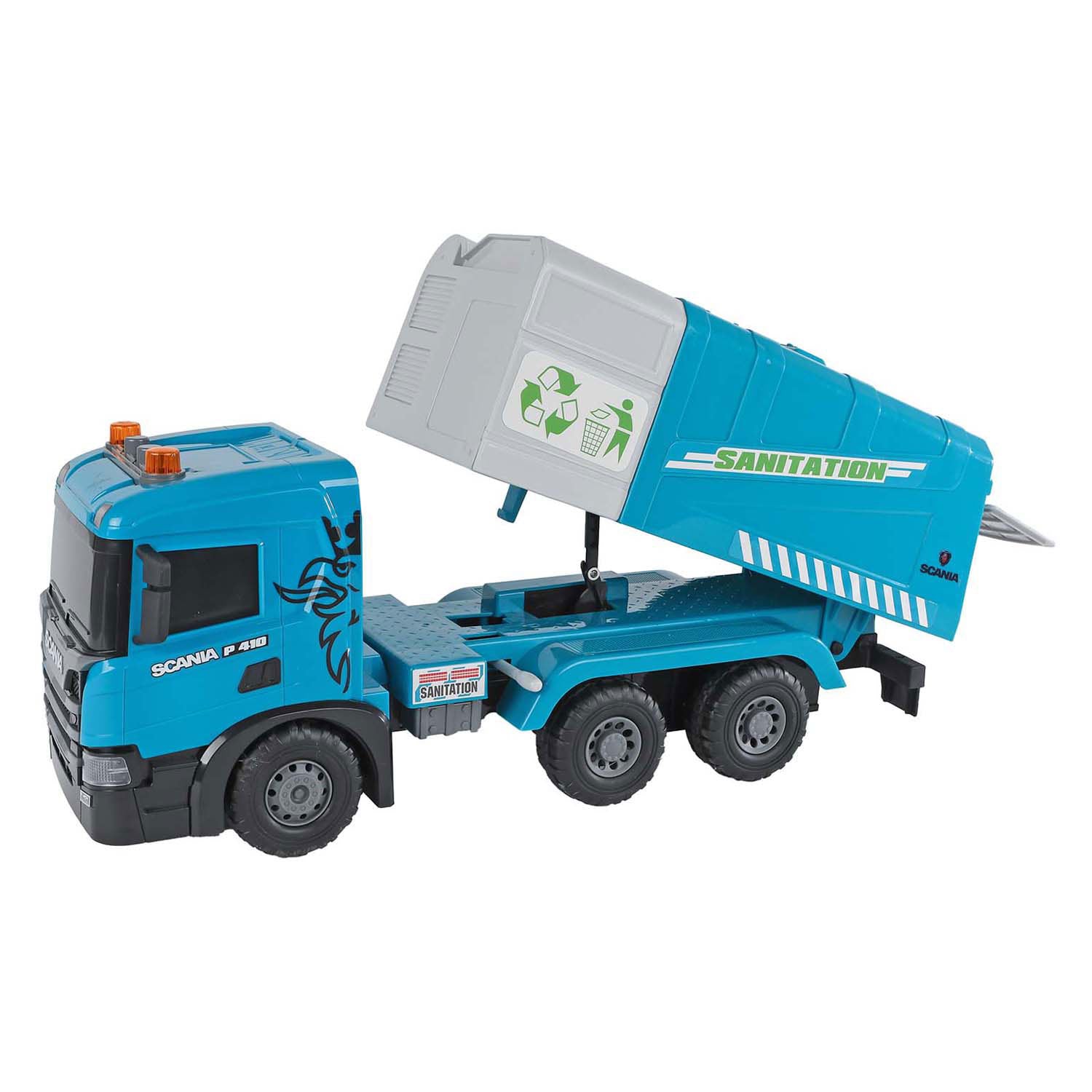 2-Play - 2- scania vrachtwagen vuilniswagen frictie met licht en geluid