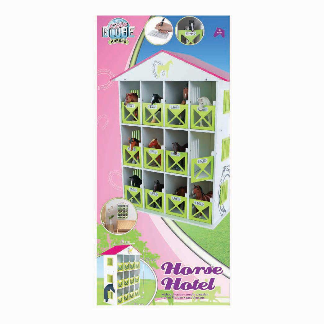 Kids Globe - paarden opbergbox met 12 boxen