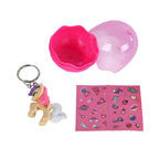 - Unicorn Sleutelhanger in Ei met Stickers set van 12 stuks