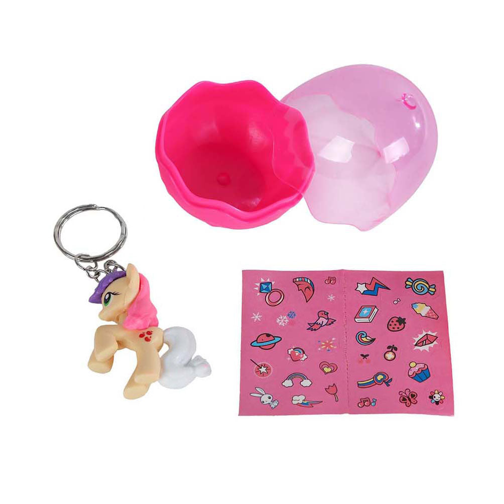 - Unicorn Sleutelhanger in Ei met Stickers set van 12 stuks