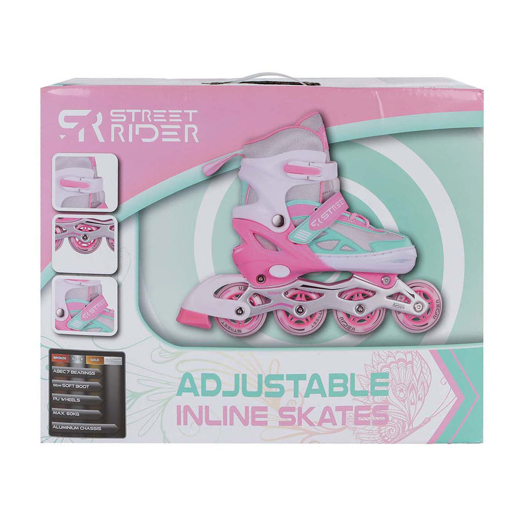 Street Rider - Street Rider inline skeelers roze/groen verstelbaar maat 29-32