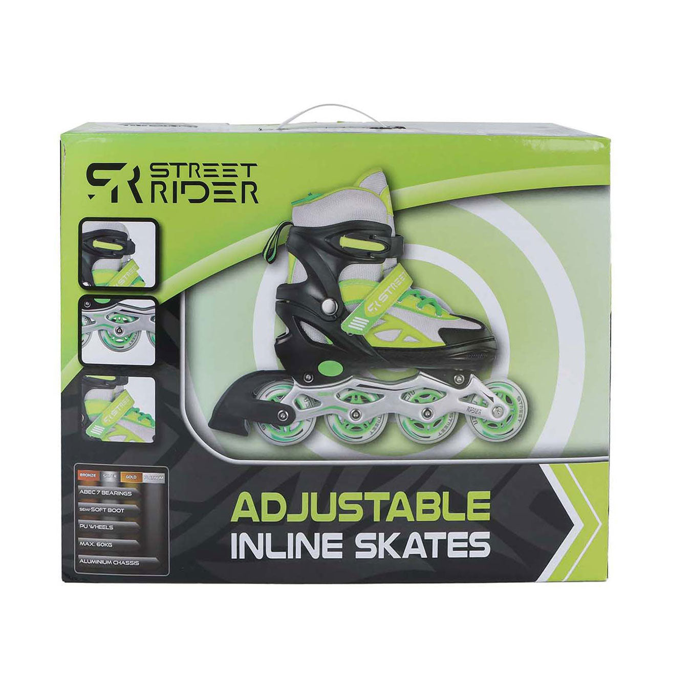 Street Rider - Street Rider inline skeelers groen/zwart verstelbaar maat 33-36