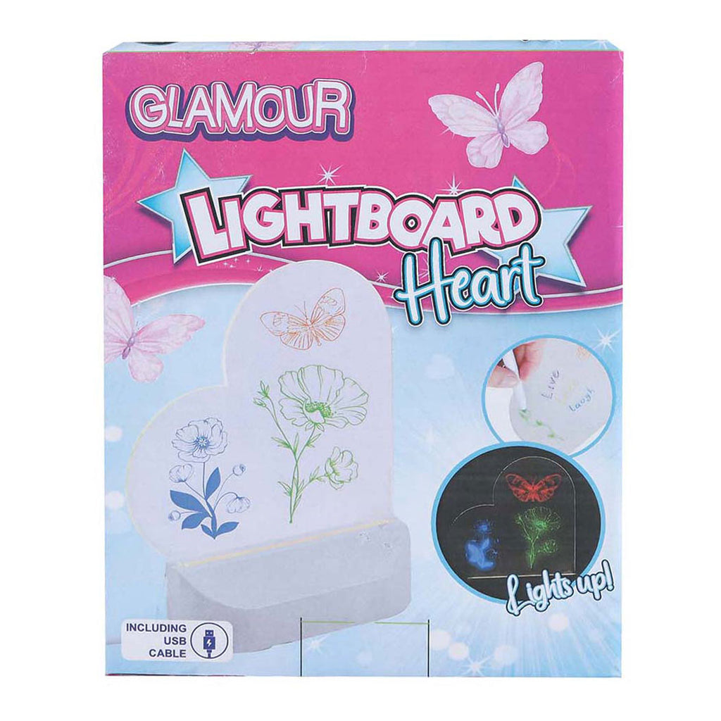 Glamour - Glamour lichtbord hart met usb-aansluiting en 7 stiften 16cm