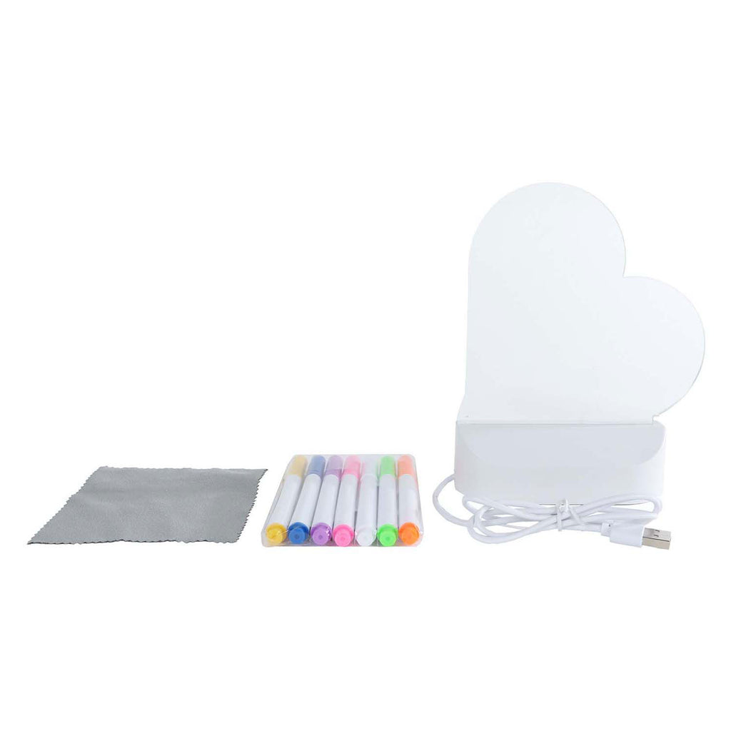 Glamour - Glamour lichtbord hart met usb-aansluiting en 7 stiften 16cm