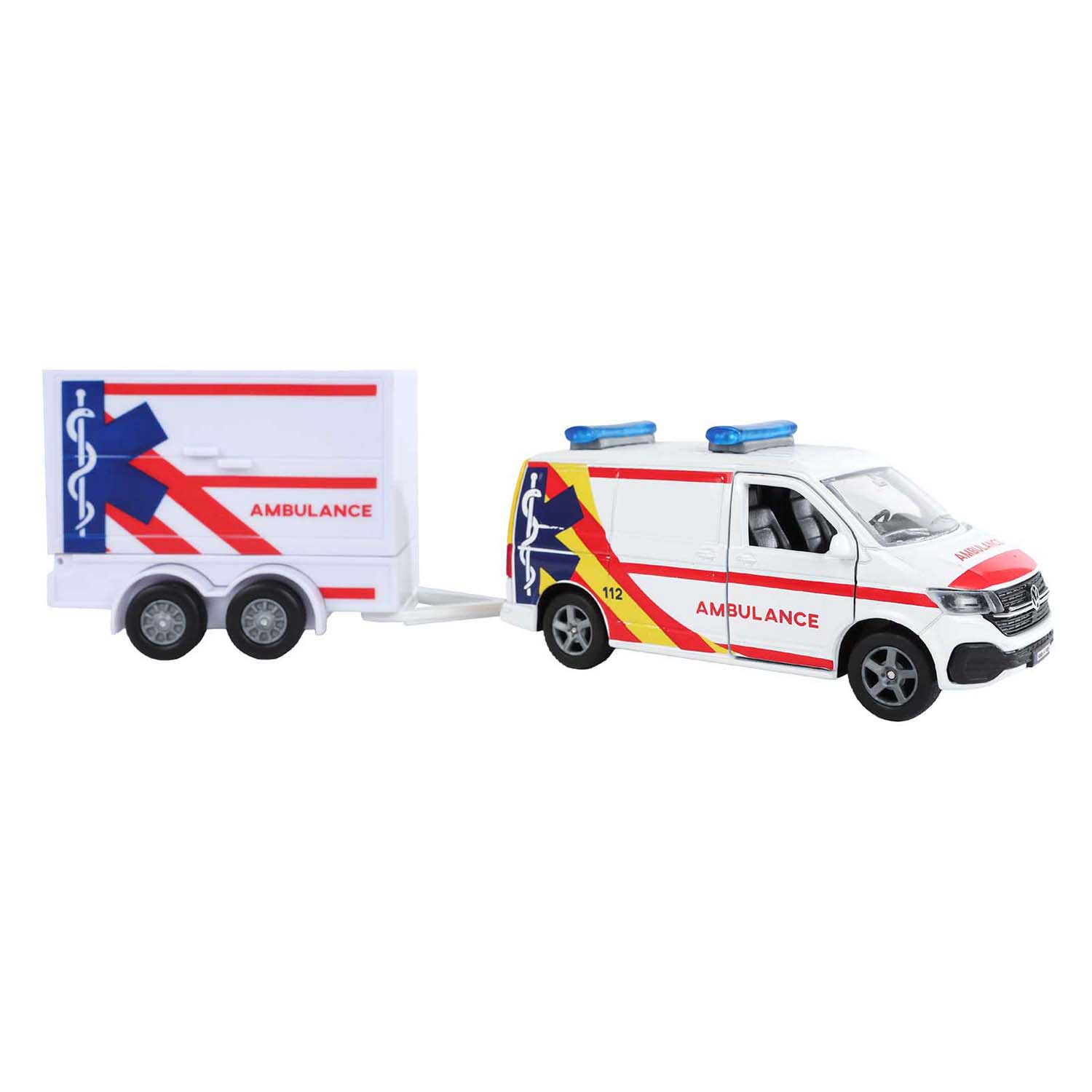 Kids GLOBE - Kids GLOBE vw transporter ambulance met aanhangwagen