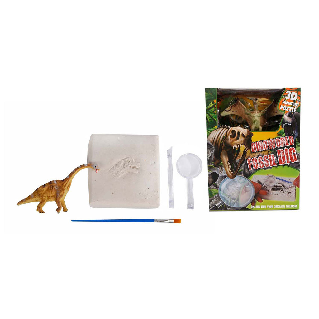 - DinoWorld Fossiel Hakken - Puzzel met Extra Dinosaurus Figuur