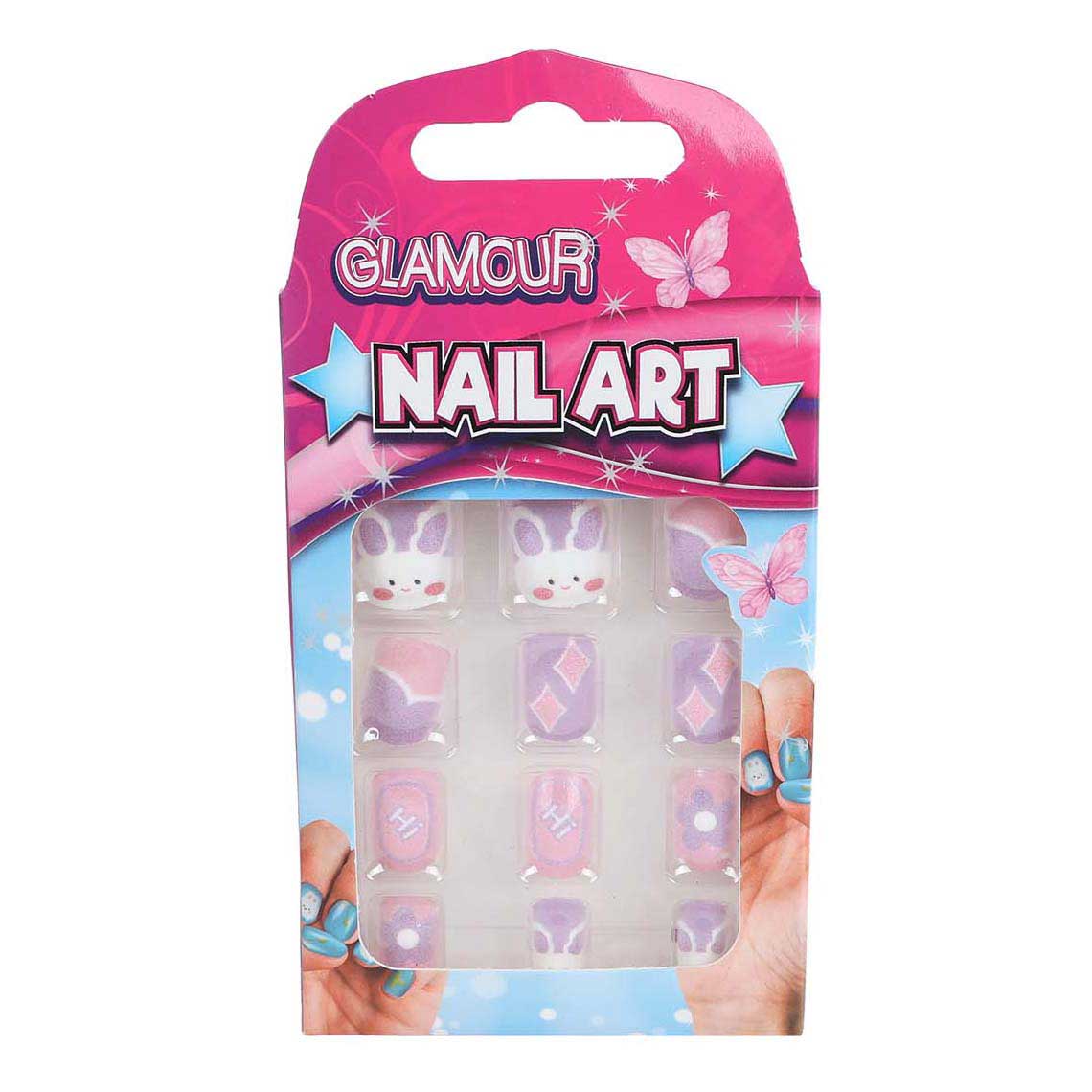 Glamour kunstnageltjes 12stuks 3ass 10cm