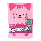 Glamour - Glamour fluffy kat notitieboek a5 roze - 80pag.