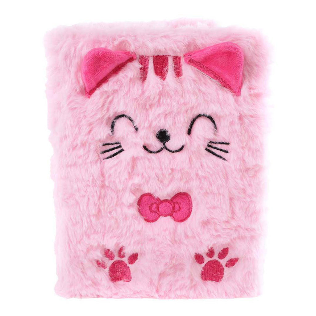 Glamour - Glamour fluffy kat notitieboek a5 roze - 80pag.