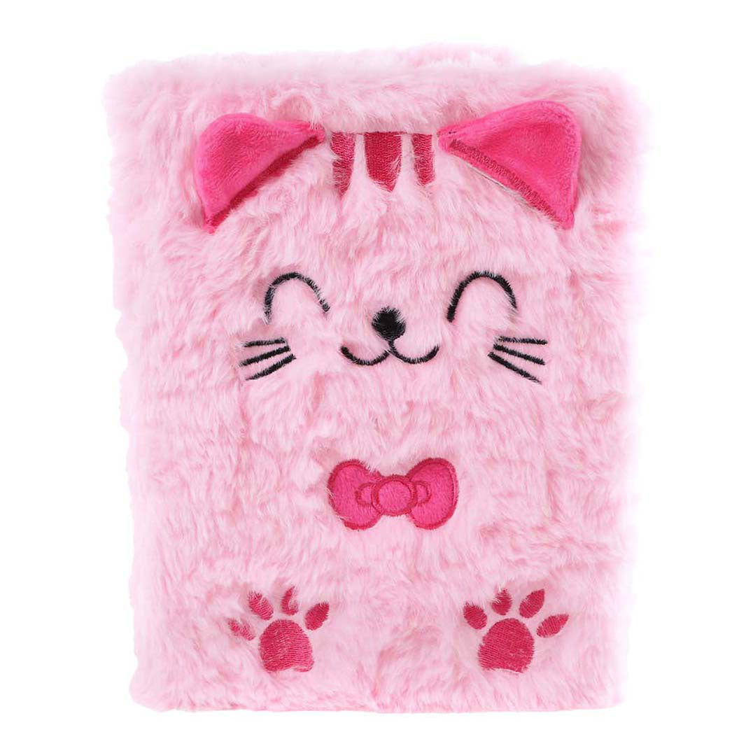 Glamour - Glamour fluffy kat notitieboek a5 roze - 80pag.