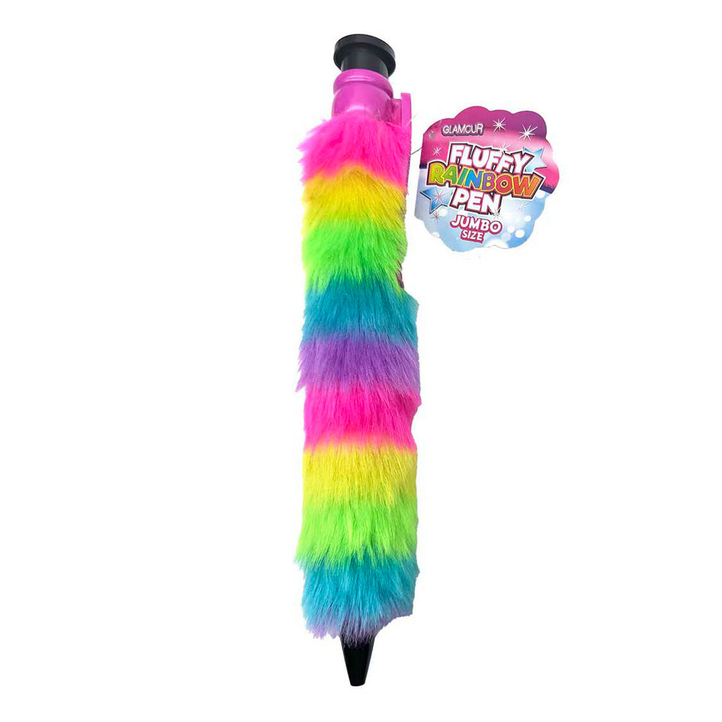- Glamour Fluffy Regenboog Pen - 28cm